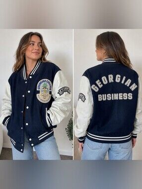 Georgian College Business Letterman Varsity Jacket | Wool & Leather | Personaliz